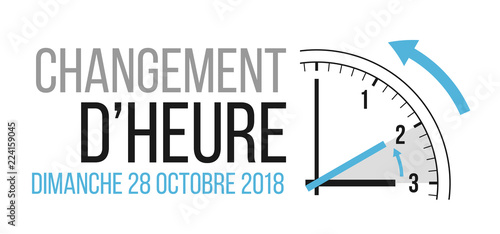 changement d'heure - passage à l'heure d'hiver - 28 octobre 2018