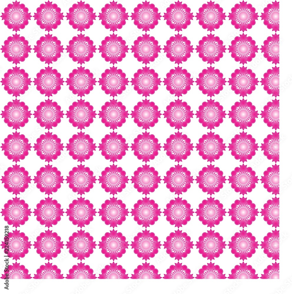 pattern of ornate pink circles
