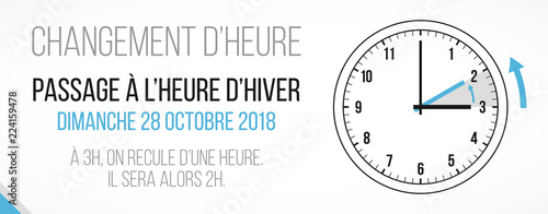 changement d'heure - passage à l'heure d'hiver - 28 octobre 2018
