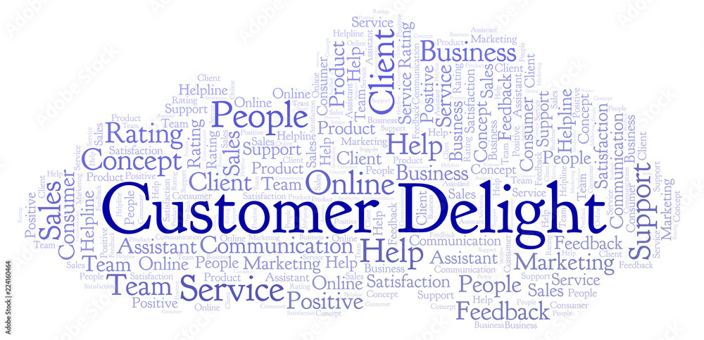 Fototapeta premium Customer Delight word cloud.