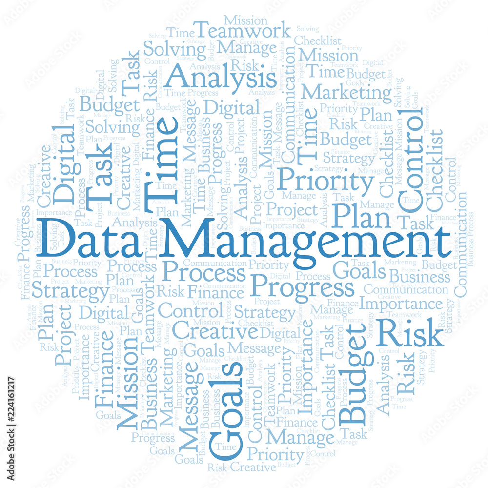 Fototapeta premium Data Management word cloud, made with text only.