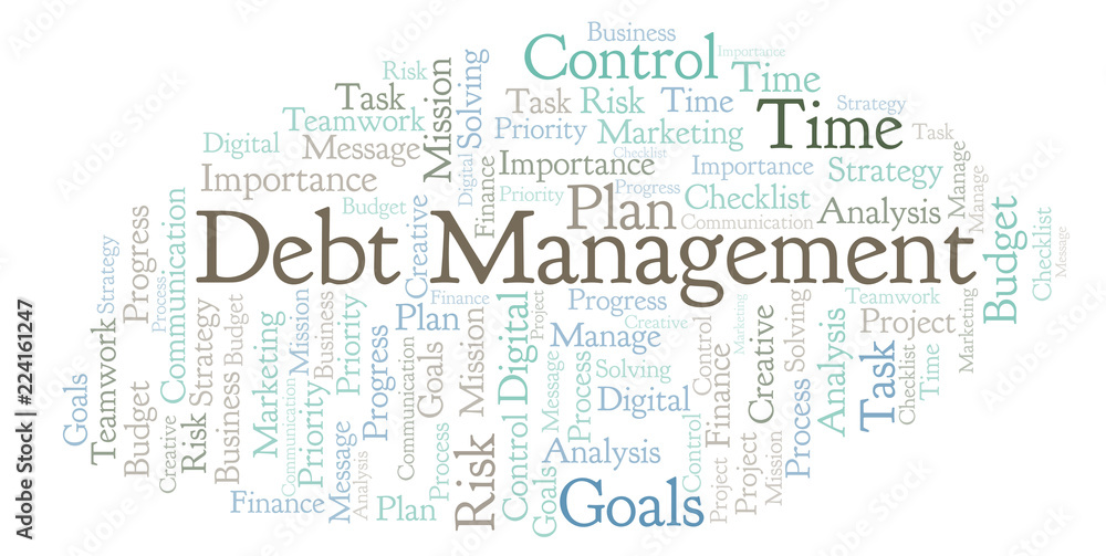 Fototapeta premium Debt Management word cloud, made with text only.