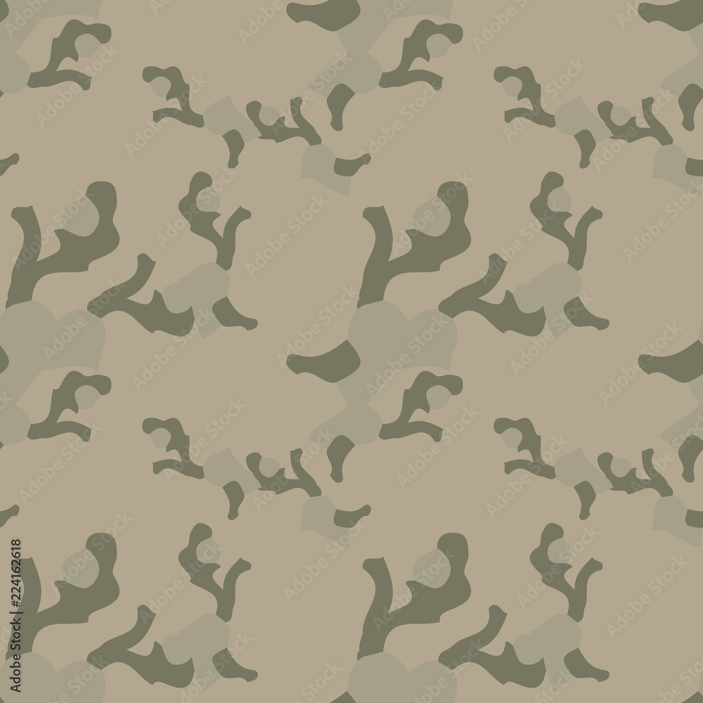 UFO military camouflage seamless pattern in different shades of beige and green colors UFO military camouflage seamless pattern in different shades of beige and green colors