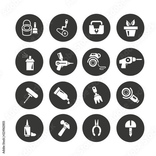 tool icons set in circle button style