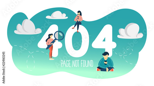 Oops 404 error page not found concept illustration