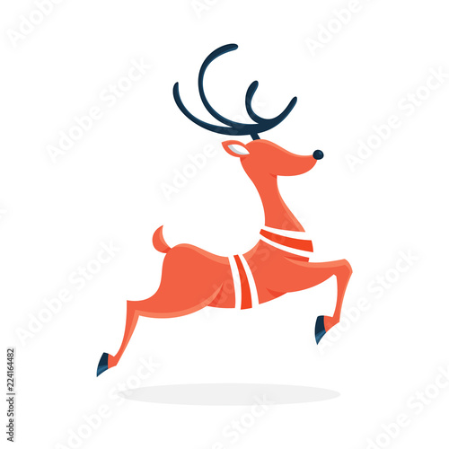 Red christmas deer silhouette