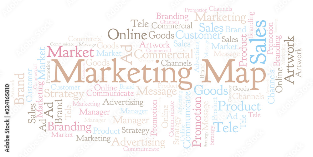 Obraz premium Word cloud with text Marketing Map.