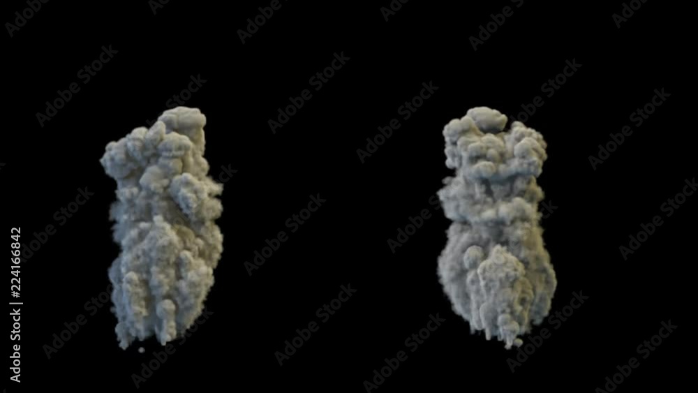 Volcano eruption, dense gray smoke, with alpha mask Volcano eruption, dense gray smoke, with alpha mask