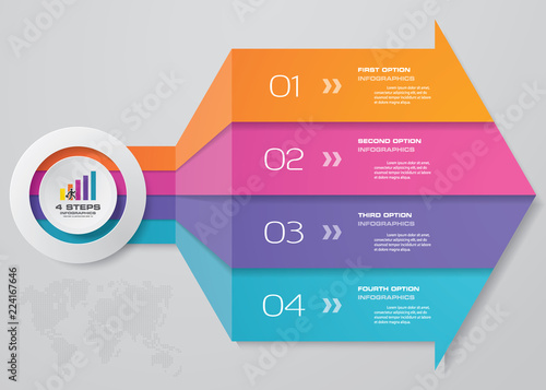 4 steps arrow infographics chart design element. For data presentation. EPS 10.