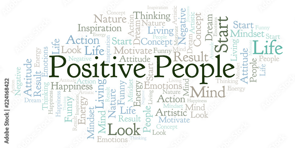 Fototapeta premium Positive People word cloud, made with text only.