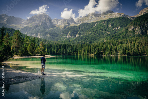 Obraz na plátně Landscape about Tovel lake - Trentino (IT)