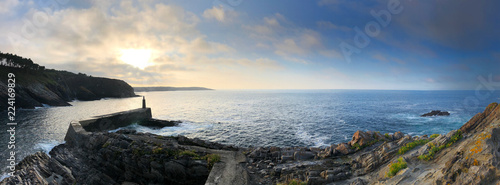 Panoramic view of the lighthouse of Viavelez in Asturias, Spain
