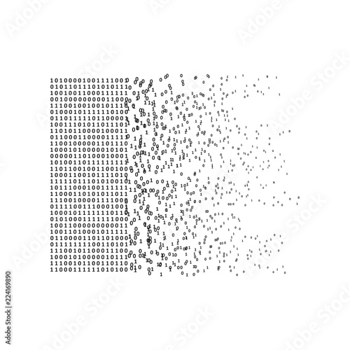 Artificial intelligence and machine learning. Abstract digital code visualization. Big data code representation. Stream of encoded data.