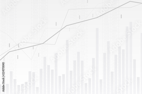Abstract infographics visualization. Business chart graph with three lines of increase. Futuristic network or business analytics. Graphic concept for your design