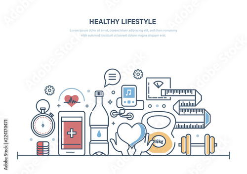 Healthy lifestyle, healthcare, medical facility, ambulance. Healthy eating, maintaining form.