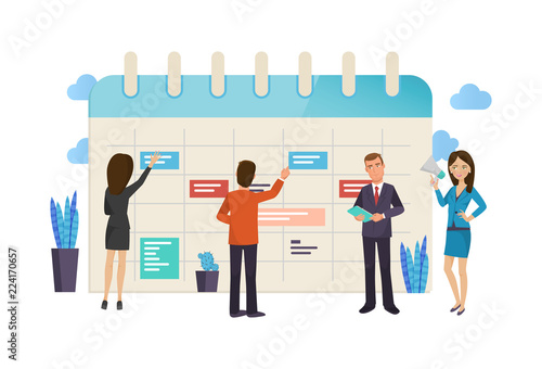 Teamwork, organization and business planning tasks, time control, deadline.
