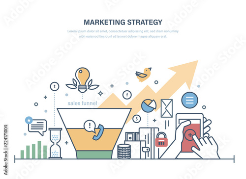 Marketing strategy, economic research of sales funnel. Management investment growth.