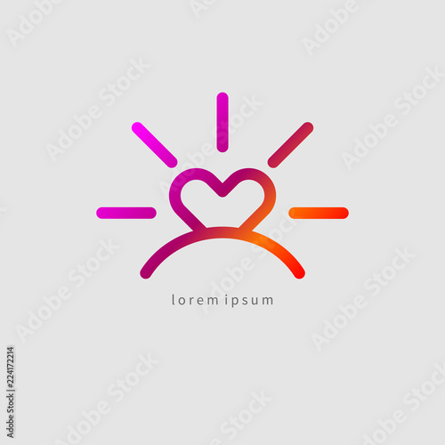 sun in shape of heart