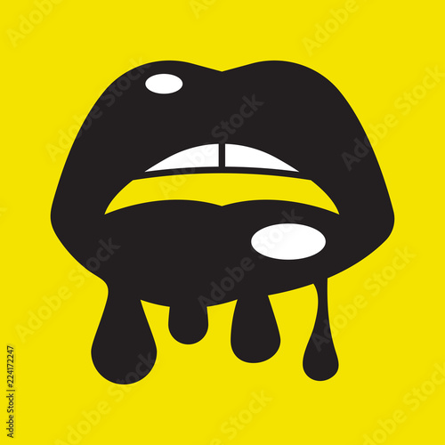 Print black lips