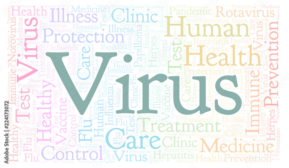 Virus word cloud, made with text only. Virus word cloud, made with text only.
