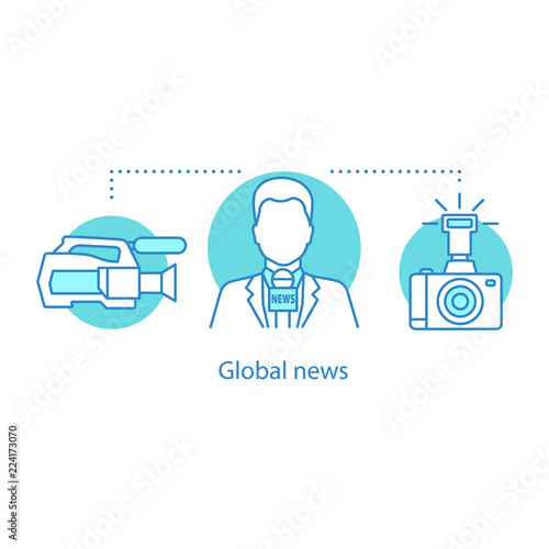 News broadcasting concept icon