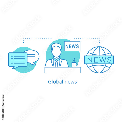 News broadcasting concept icon