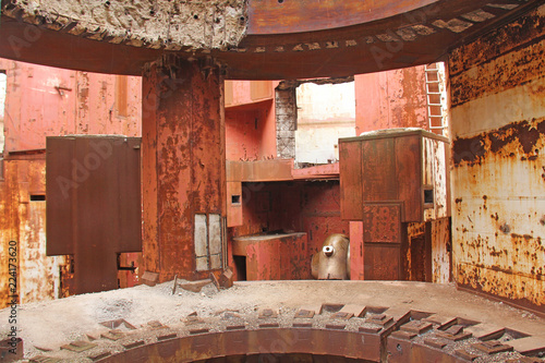 Abandoned Nuclear Power Plant. Russia, the Crimea, Shelkino. Abandoned construction, iron backgrounds photo