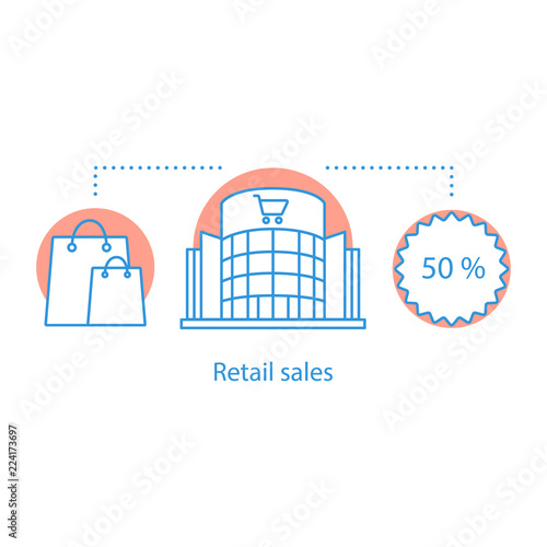 Retail sales linear icon