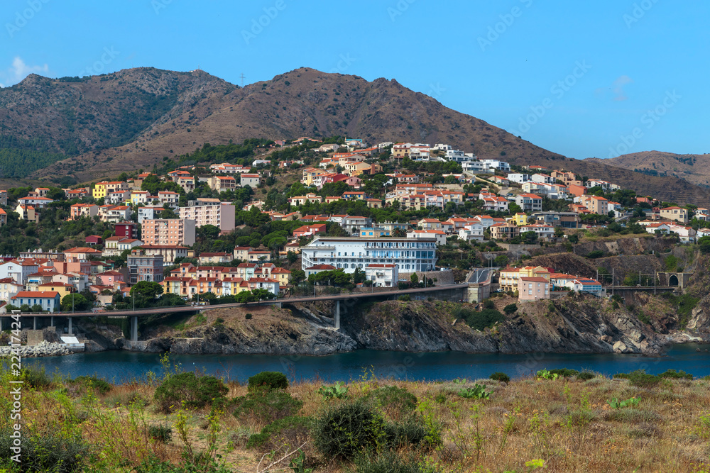 South of France. Mediterranean sea landscape. Small town at the 