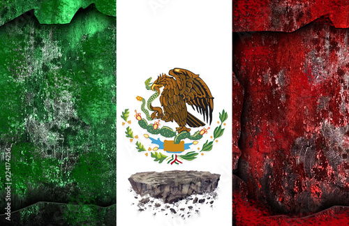 Fototapeta Naklejka Na Ścianę i Meble -  Bandera de méxico con textura