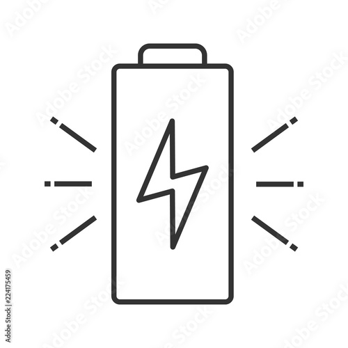 Battery charging linear icon