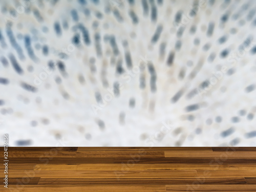 blank wooden table. Flooring. White coral isolated on a blue background