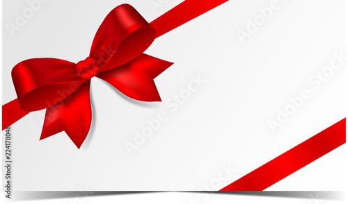Red bow with ribbon