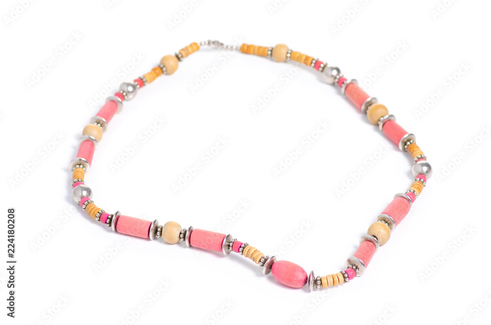 Beads stones accessory on a white background isolation Beads stones accessory on a white background isolation