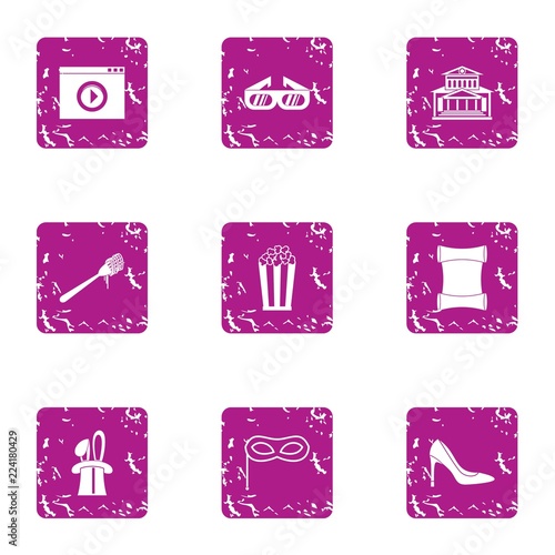 Fulfill icons set. Grunge set of 9 fulfill vector icons for web isolated on white background