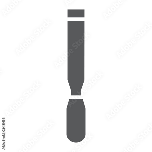 Chisel glyph icon, tool and repair, carpenter sign, vector graphics, a solid pattern on a white background.