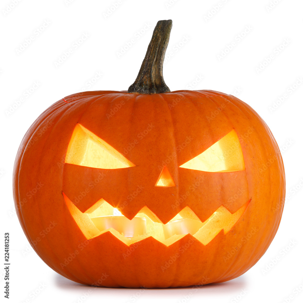 Fototapeta premium Halloween Pumpkin on white