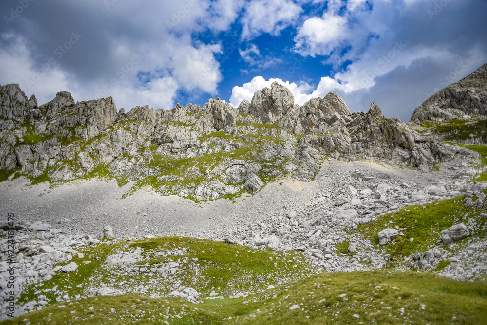 National Park Durmitor landscape. Mountains Durmitor in Montenegro.