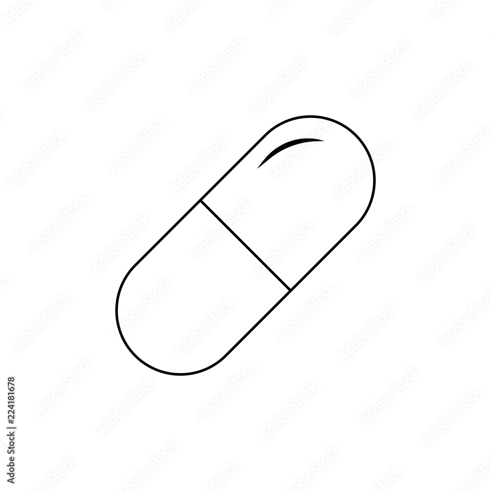 Pills line icon in modern style. Vector illustration for your web site mobile logo app UI design Pills line icon in modern style. Vector illustration for your web site mobile logo app UI design