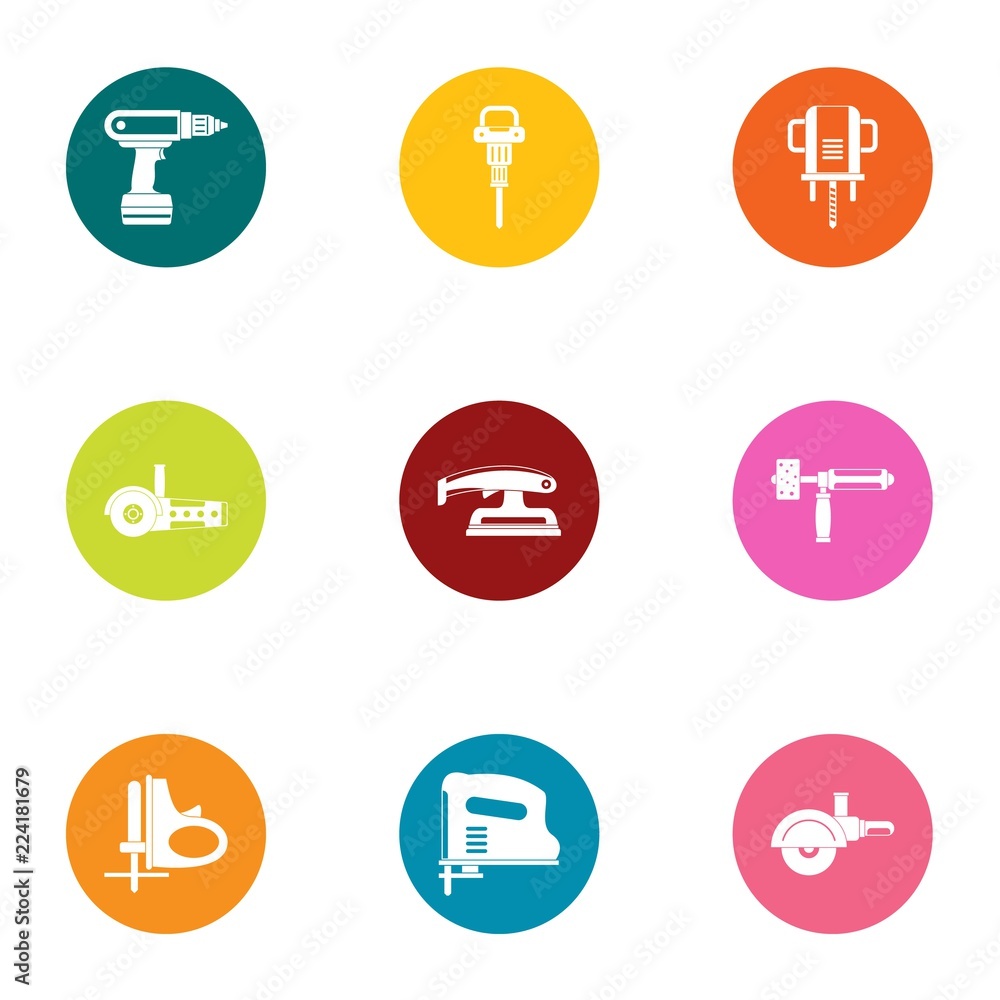 Wood processing icons set. Flat set of 9 wood processing vector icons for web isolated on white background Wood processing icons set. Flat set of 9 wood processing vector icons for web isolated on white background
