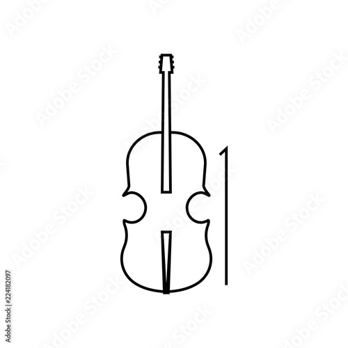 Violin icon. Outline violin vector icon for web design isolated on white background