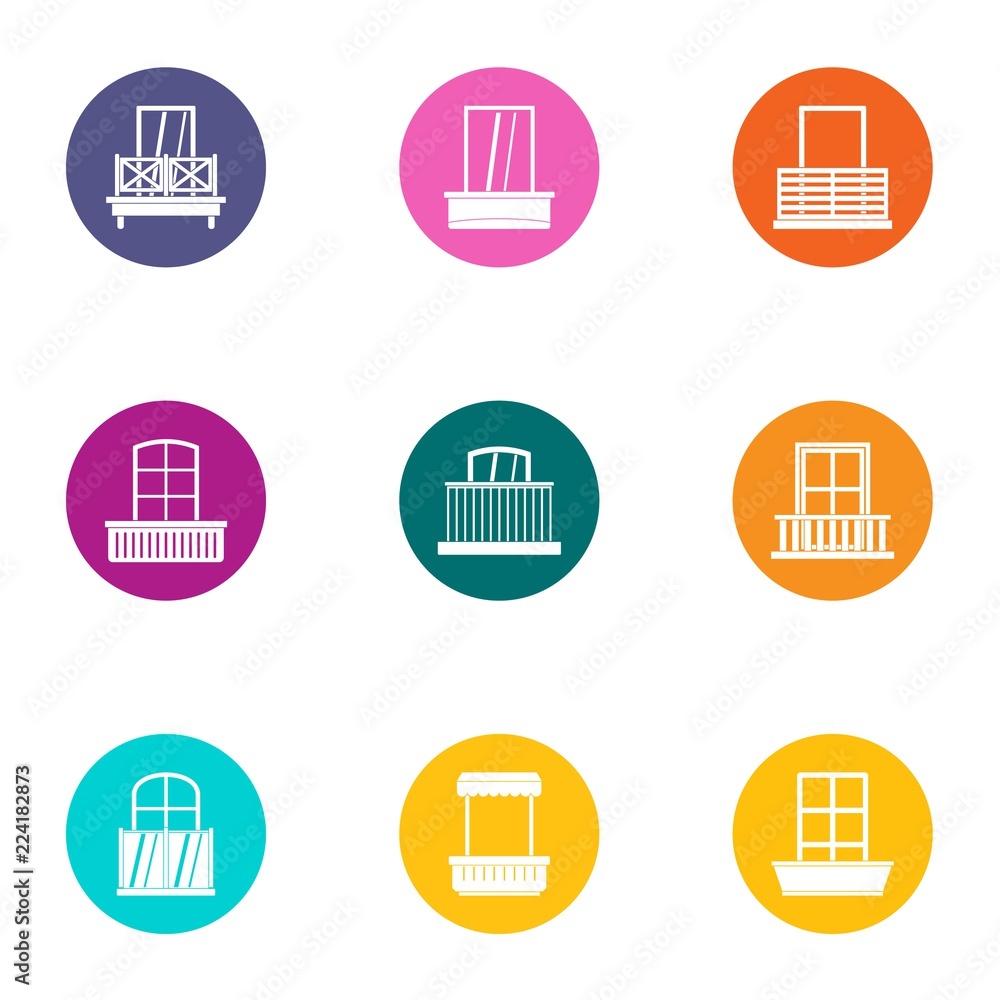 Subwindow icons set. Flat set of 9 subwindow vector icons for web isolated on white background Subwindow icons set. Flat set of 9 subwindow vector icons for web isolated on white background