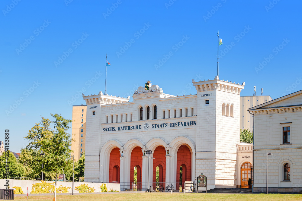 Bayerischer Bahnhof Railway Station Gates Building in Leipzig