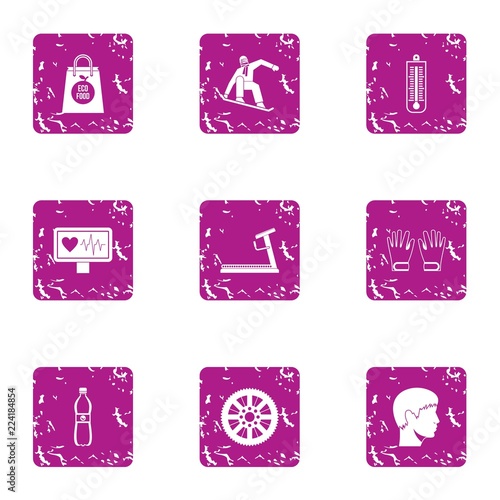 Clatter icons set. Grunge set of 9 clatter vector icons for web isolated on white background