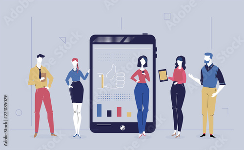 Business analytics - flat design style colorful illustration