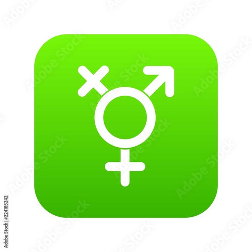Transgender sign icon digital green for any design isolated on white vector illustration