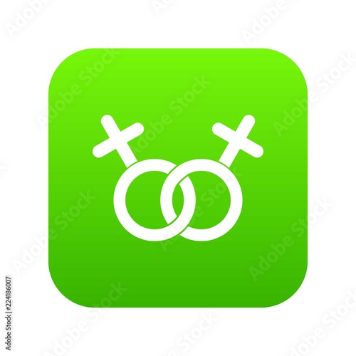Lesbian love sign icon digital green for any design isolated on white vector illustration