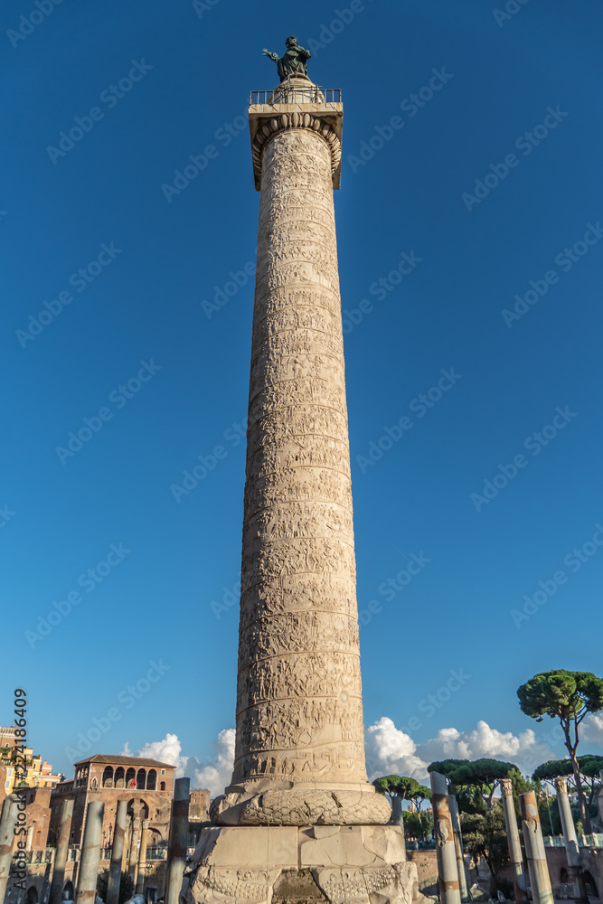 Colonna di Traiano, or Trajan's Column, Rome, Italy 
