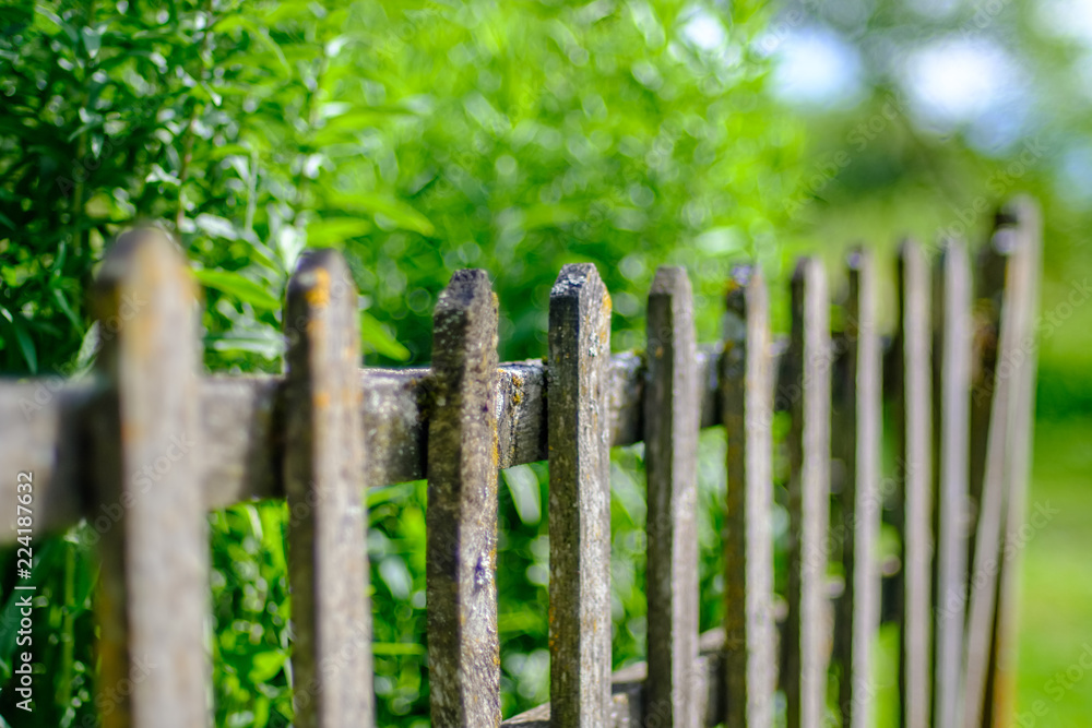 old wooden fence in garden at countryside old wooden fence in garden at countryside