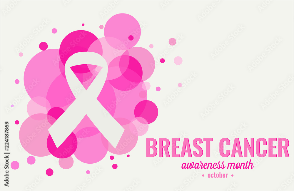 Fototapeta premium Breast Cancer awareness card or background. vector illustration.